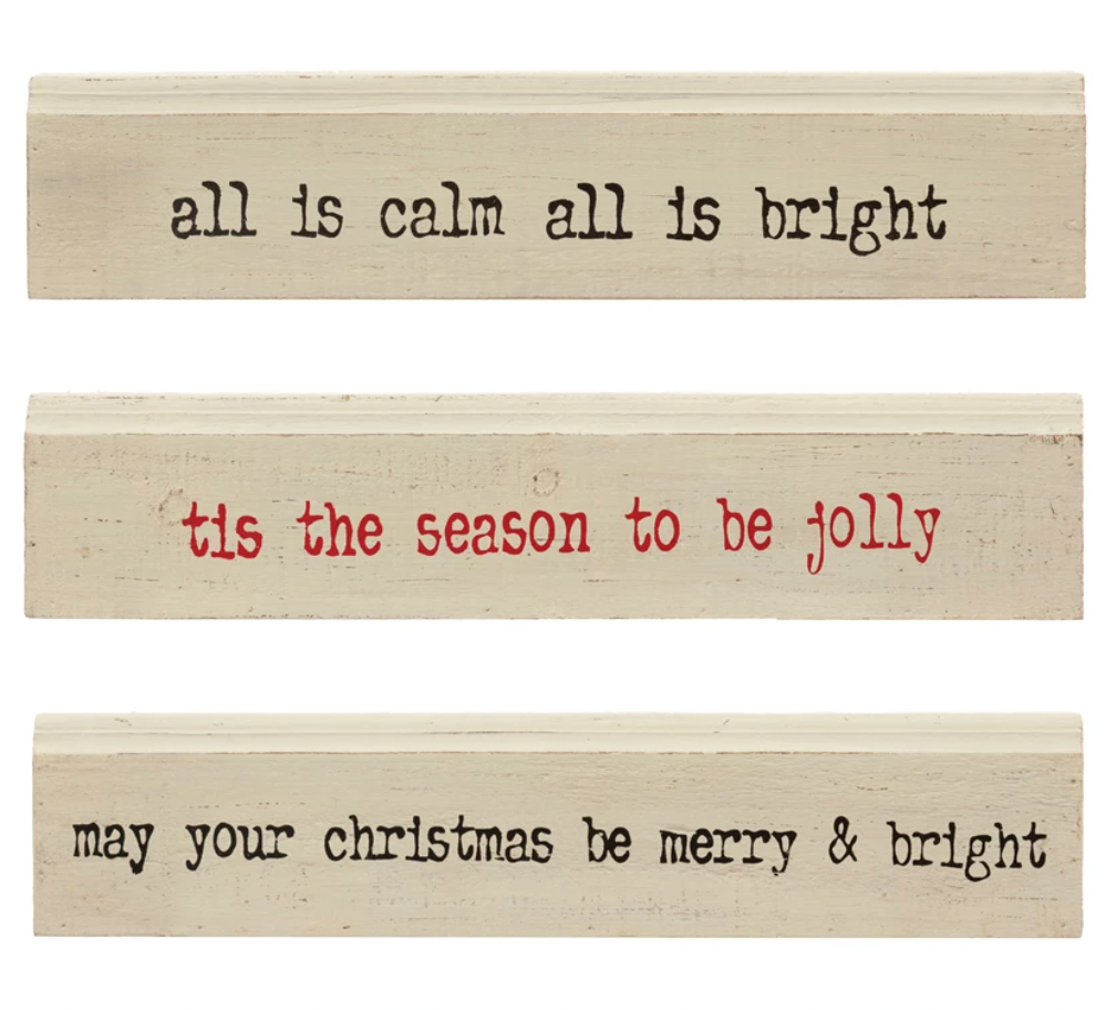 Wood Wall Decor with Christmas Saying, 3 Styles