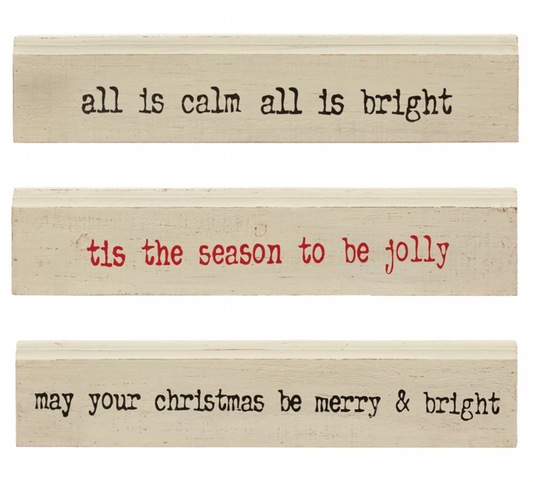 Wood Wall Decor with Christmas Saying, 3 Styles