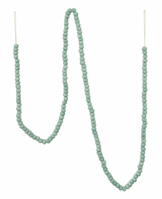 72"L Wool Felt Ball Garland, Mint Color