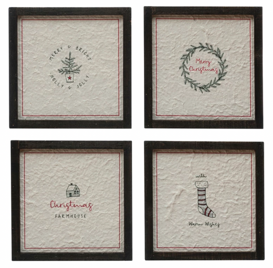 Framed Recycled Paper Wall Decor, 4 Styles19
