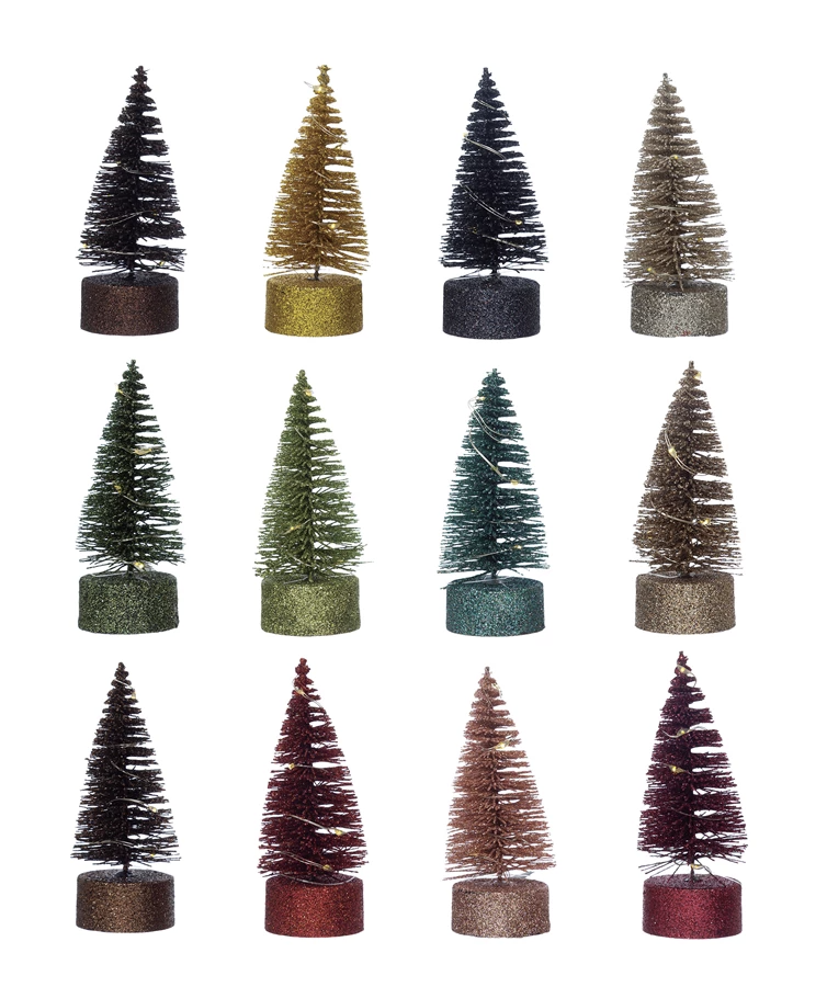 Plastic Tree with Glitter and LED Lights, 12 Colors