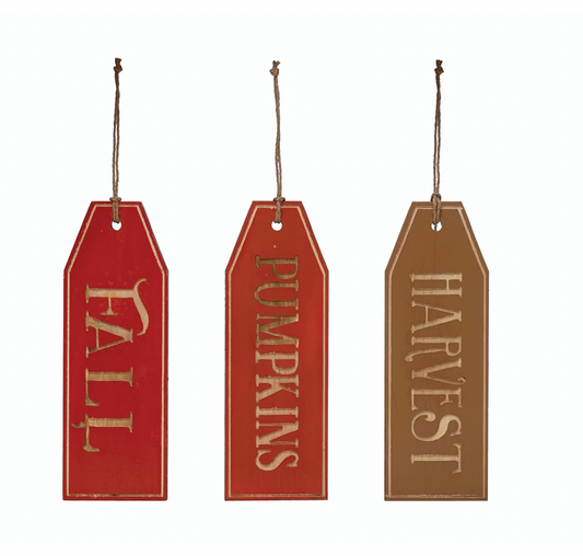 4"W x 12"H Wood Tag Wall Décor with Words, 3 Styles