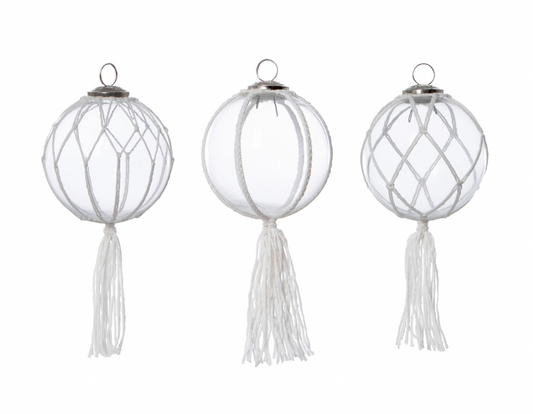 Macrame Glass Ball Ornament