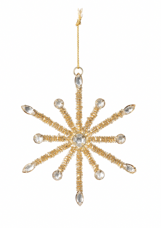 Starburst Gold Beaded Ornament, Small