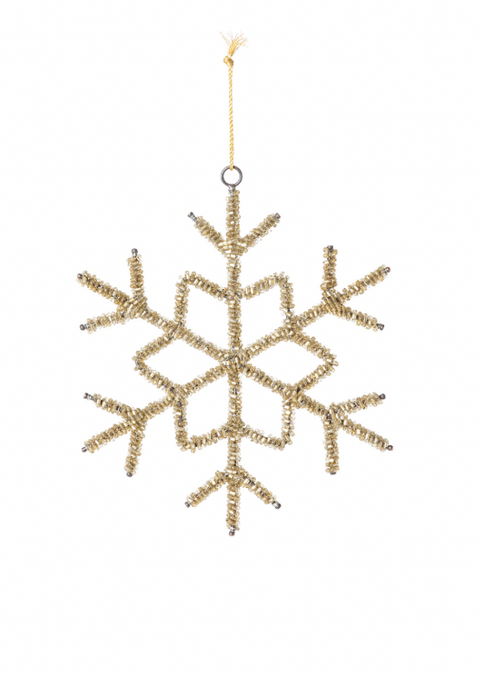 Woodland Snowflake Beaded Ornament, Large