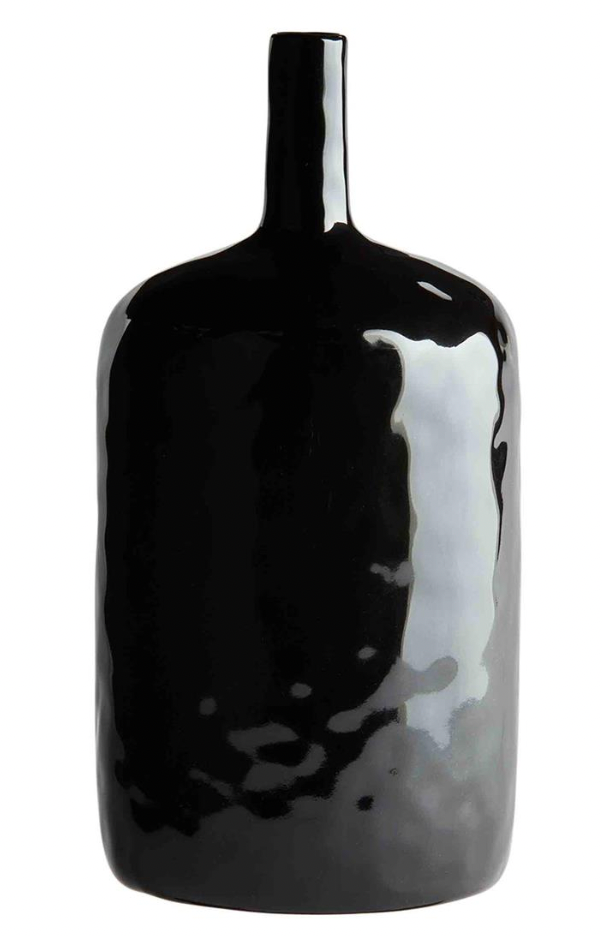 MEDIUM BLACK STONEWARE VASES