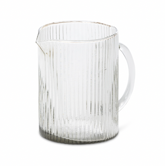 Ribbed Glass Pitcher, Medium