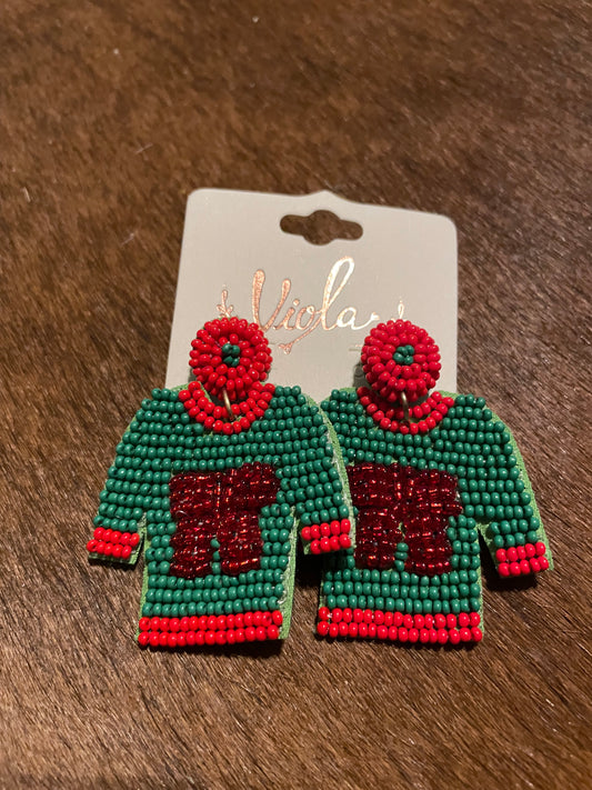 Ugly Sweater Beaded Earrings